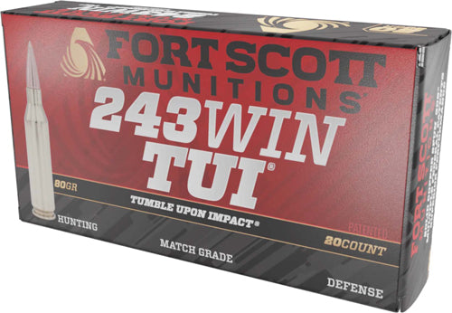 SOLID COPPER 20RD 10BX/CSFORT SCOTT 243 WIN 80GR TUI - American Ordnance