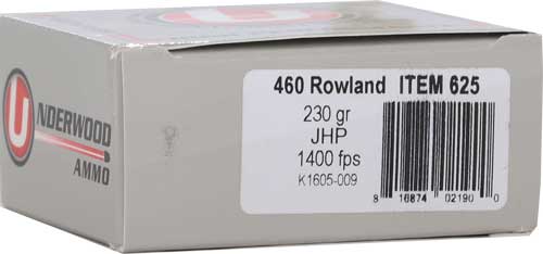 JHP 20RD 10BX/CSUNDERWOOD 460 ROWLAND 230GR - American Ordnance
