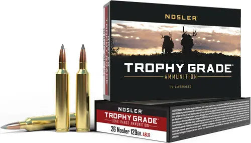 NOSLER 129GR ABLR 20RD 10BX/CSNOSLER TROPHY GRADE LR 26 - American Ordnance