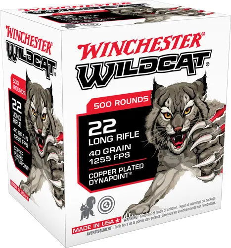 LEAD-RN 1255FPS 500RD 10BX/CSWINCHESTER WILDCAT 22LR 40GR - American Ordnance