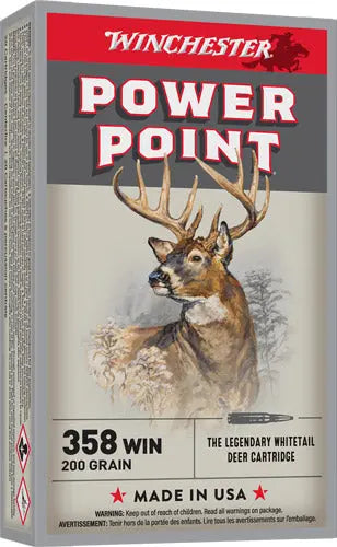 200GR POWER POINT 20RD 10BX/CSWINCHESTER SUPER-X 358 WIN - American Ordnance