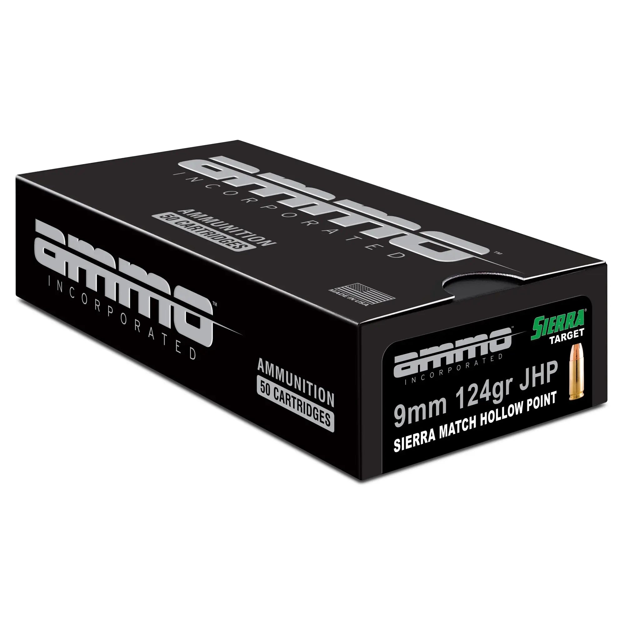 AMMO INC MATCH 9MM 124GR JHP 50/1000 - American Ordnance