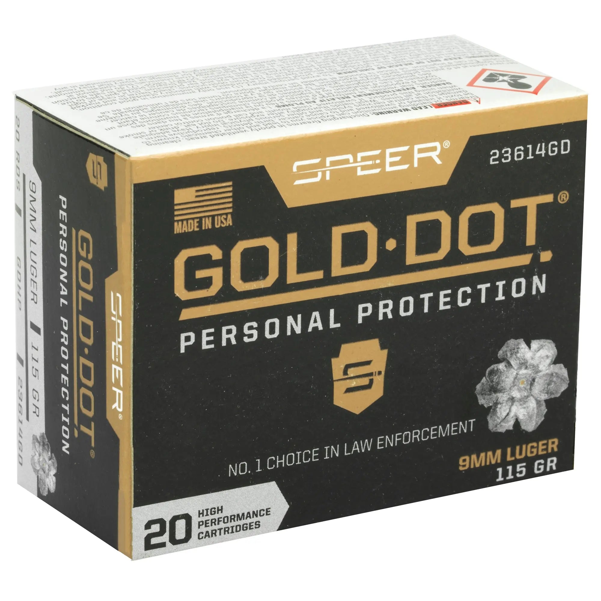 SPR GOLD DOT 9MM 115GR HP 20/200 - American Ordnance