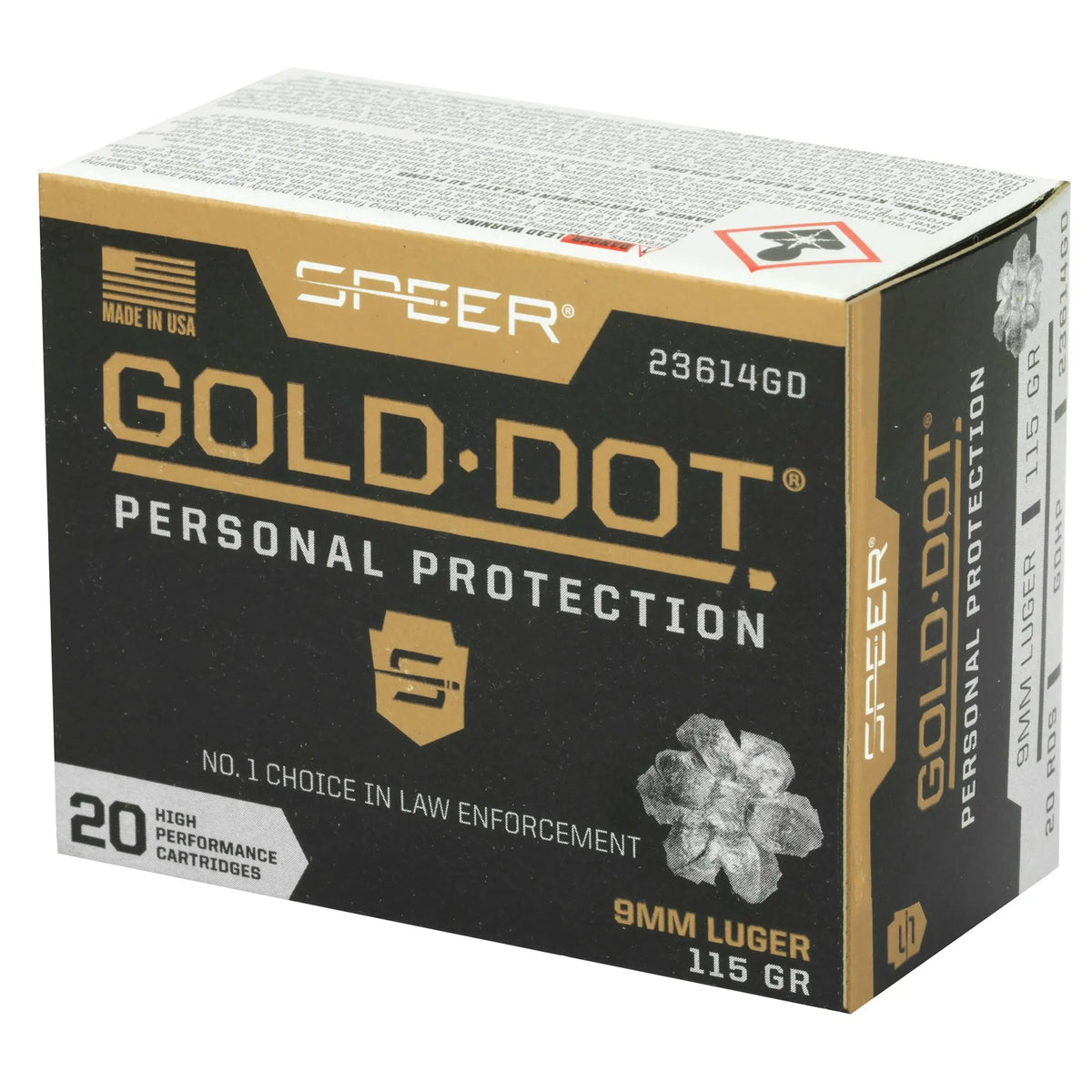 SPR GOLD DOT 9MM 115GR HP 20/200 - American Ordnance