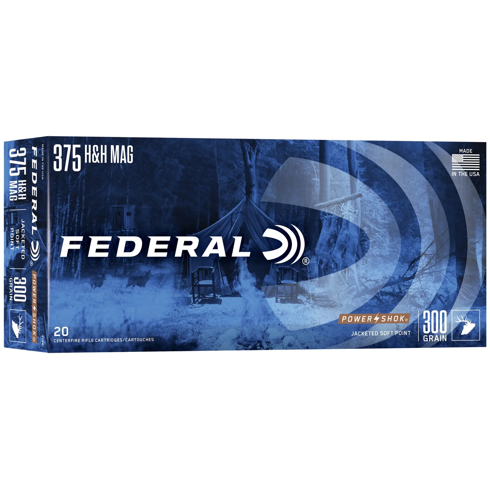 FED PWRSHK 375H&H 300GR SP 20/200 - American Ordnance