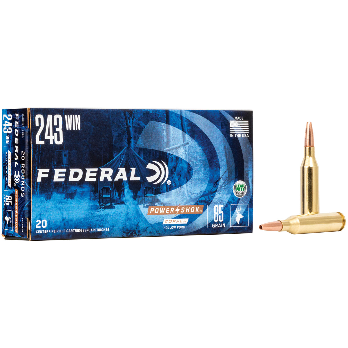 FEDERAL PWRSHK 243WIN 85GR CPR 20RD
