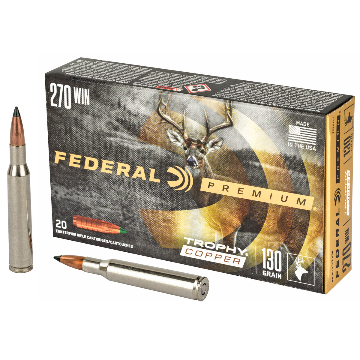 FEDERAL PREMIUM 270WIN 130GR TRPHY COPPER 20RD