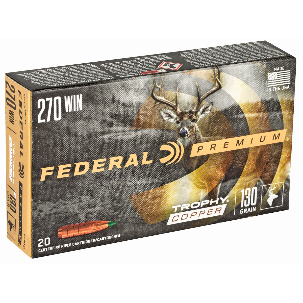 FEDERAL PREMIUM 270WIN 130GR TRPHY COPPER 20RD