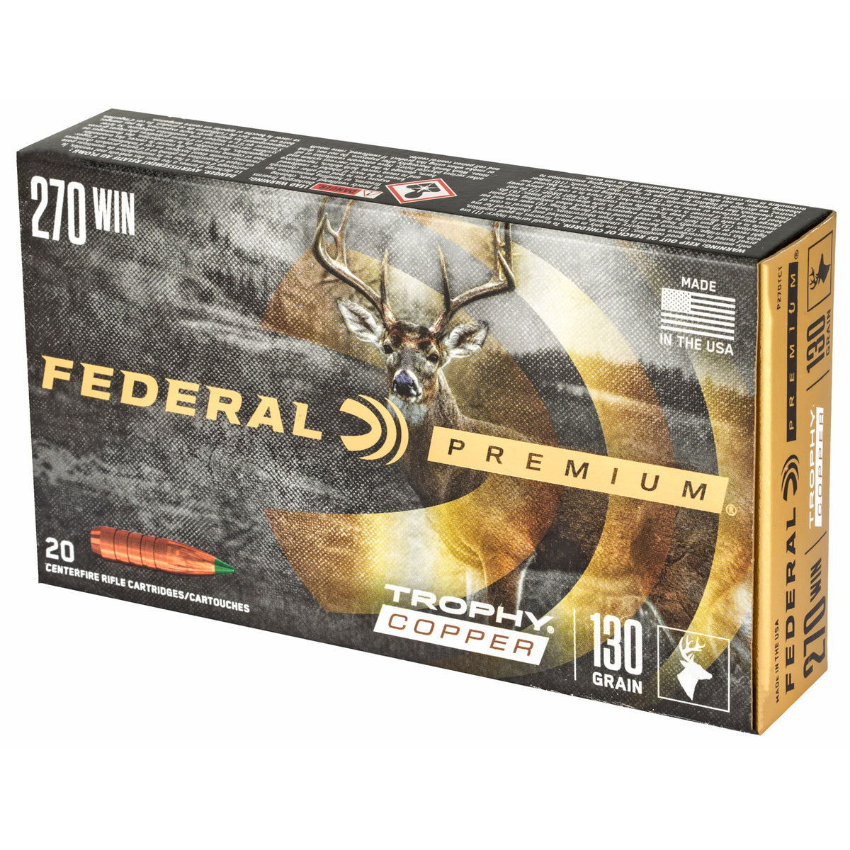 FEDERAL PREMIUM 270WIN 130GR TRPHY COPPER 20RD