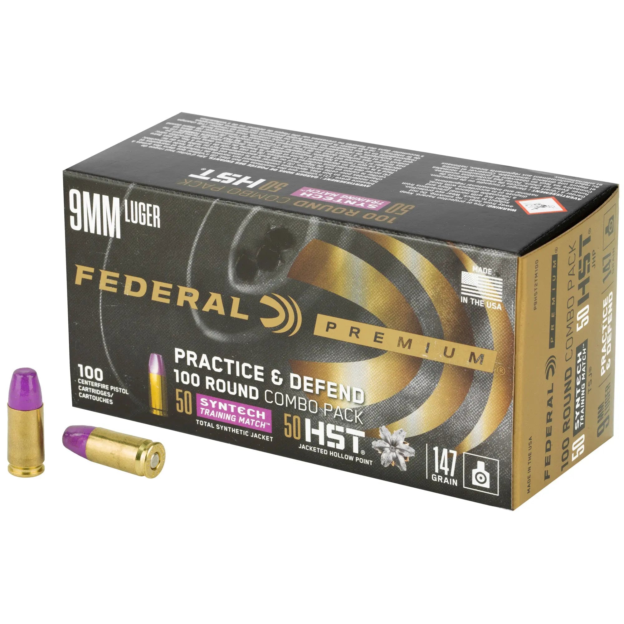 FED PRCTC &DFND 9MM HST/SYN 147GR - American Ordnance
