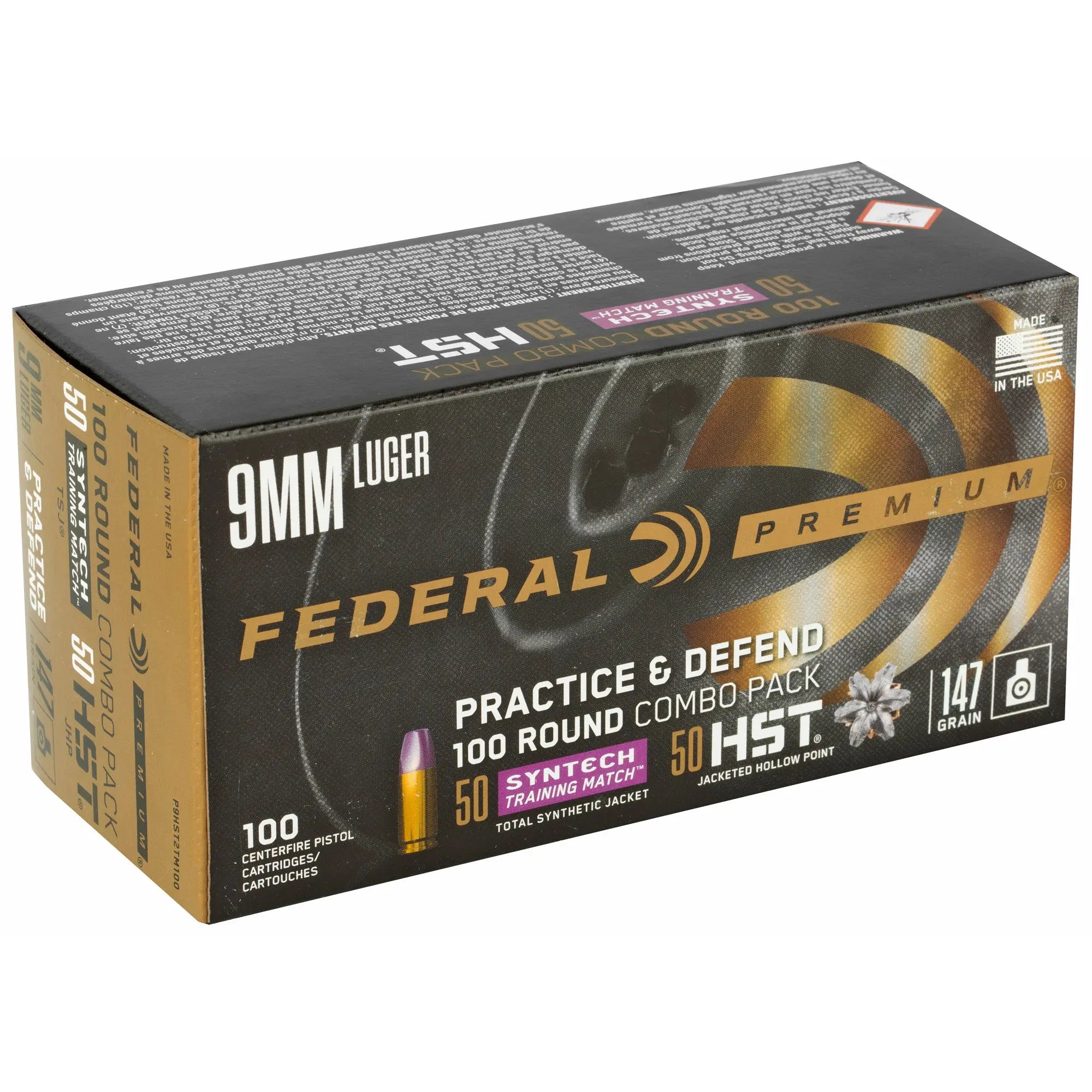 FED PRCTC &DFND 9MM HST/SYN 147GR - American Ordnance