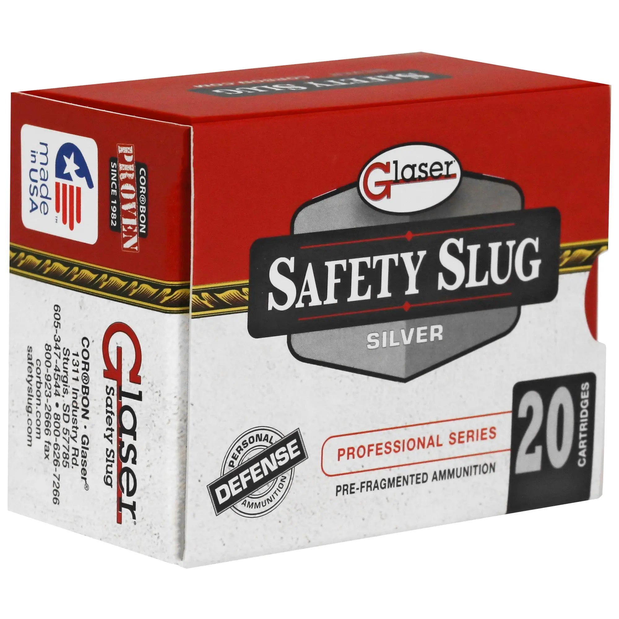 GLASER SILVER 357MAG 80GR 20/500 - American Ordnance