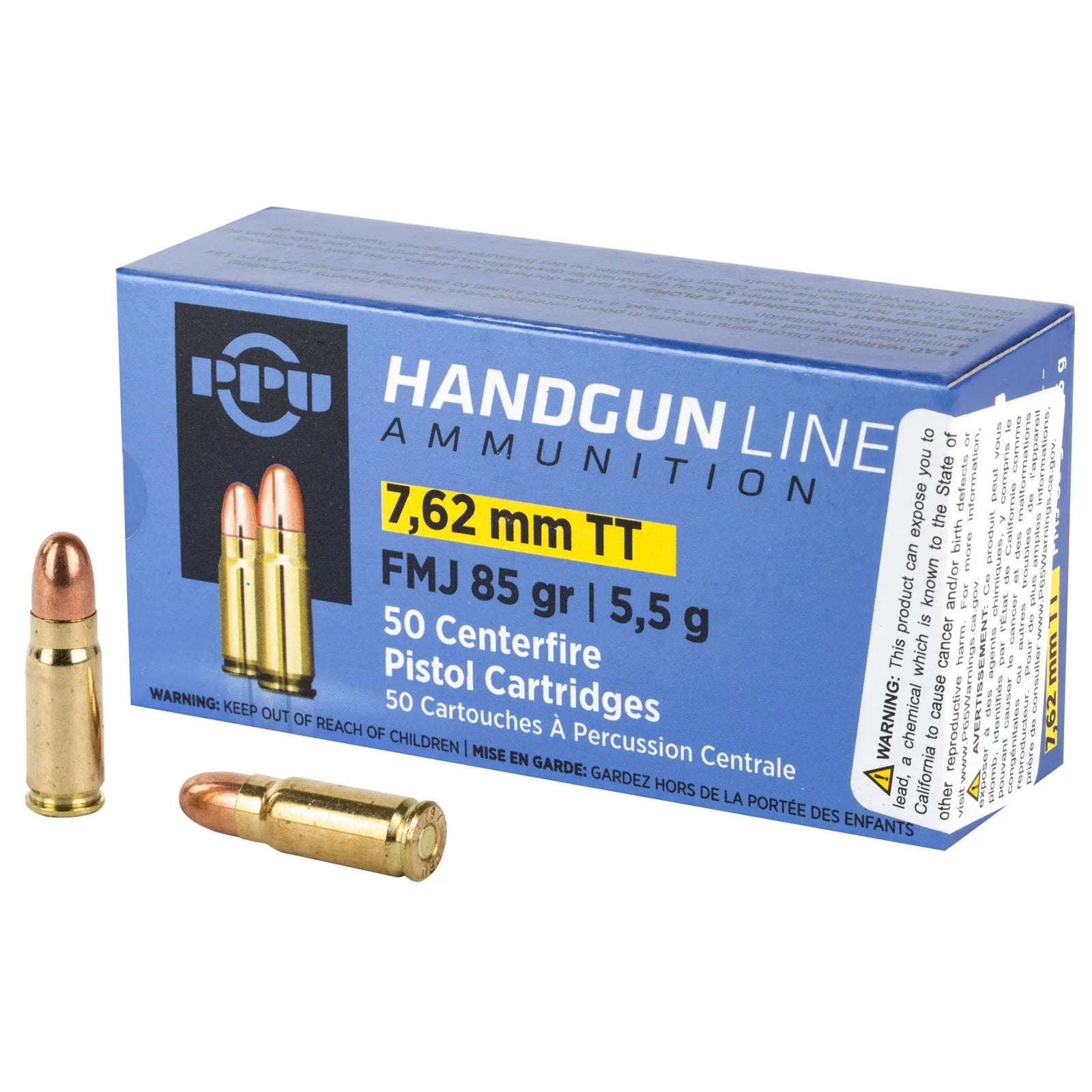 PPU 7.62 TOKAREV FMJ 85GR 50/500 - American Ordnance