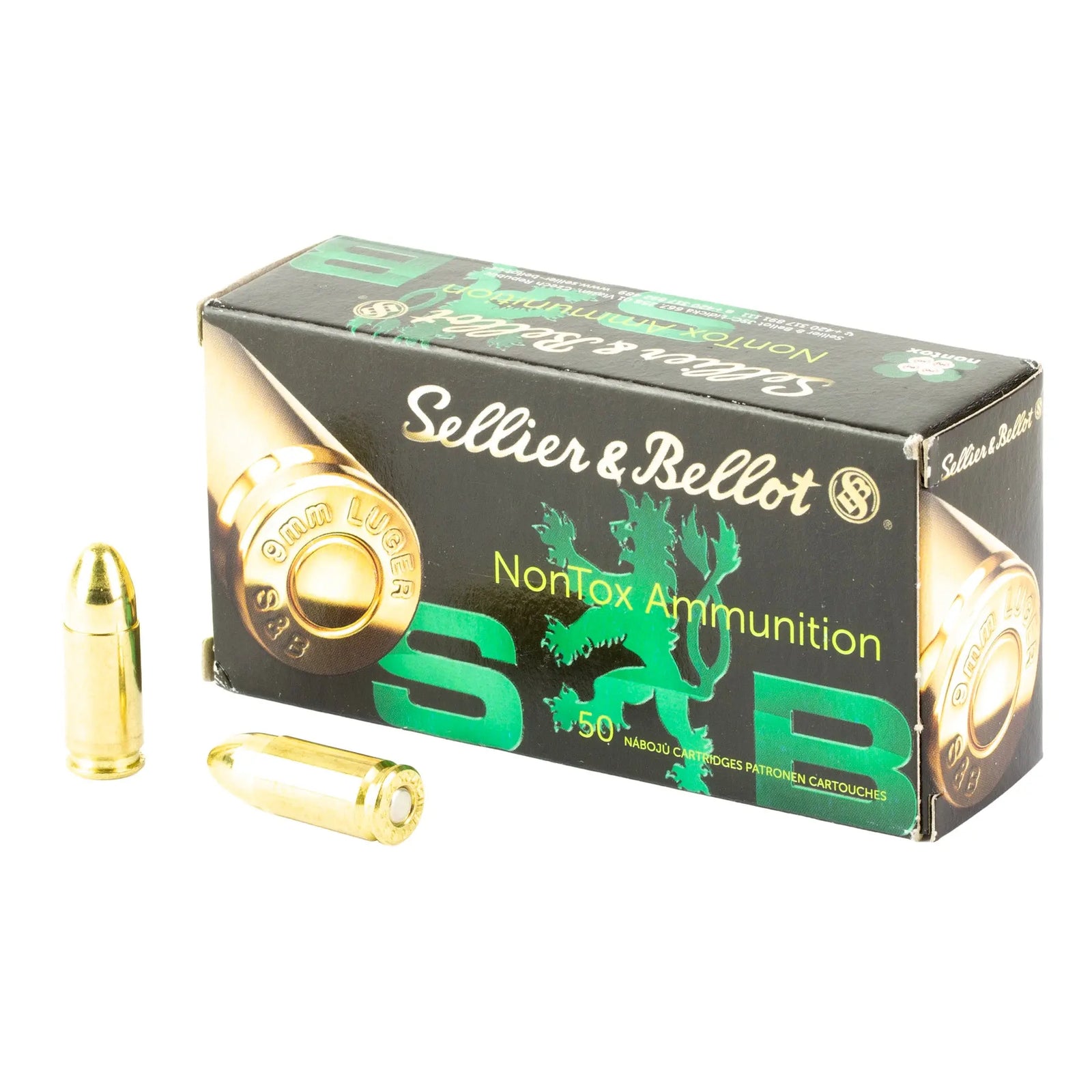 S&B NON TOX 9MM 124GR TFMJ 50/1000 - American Ordnance
