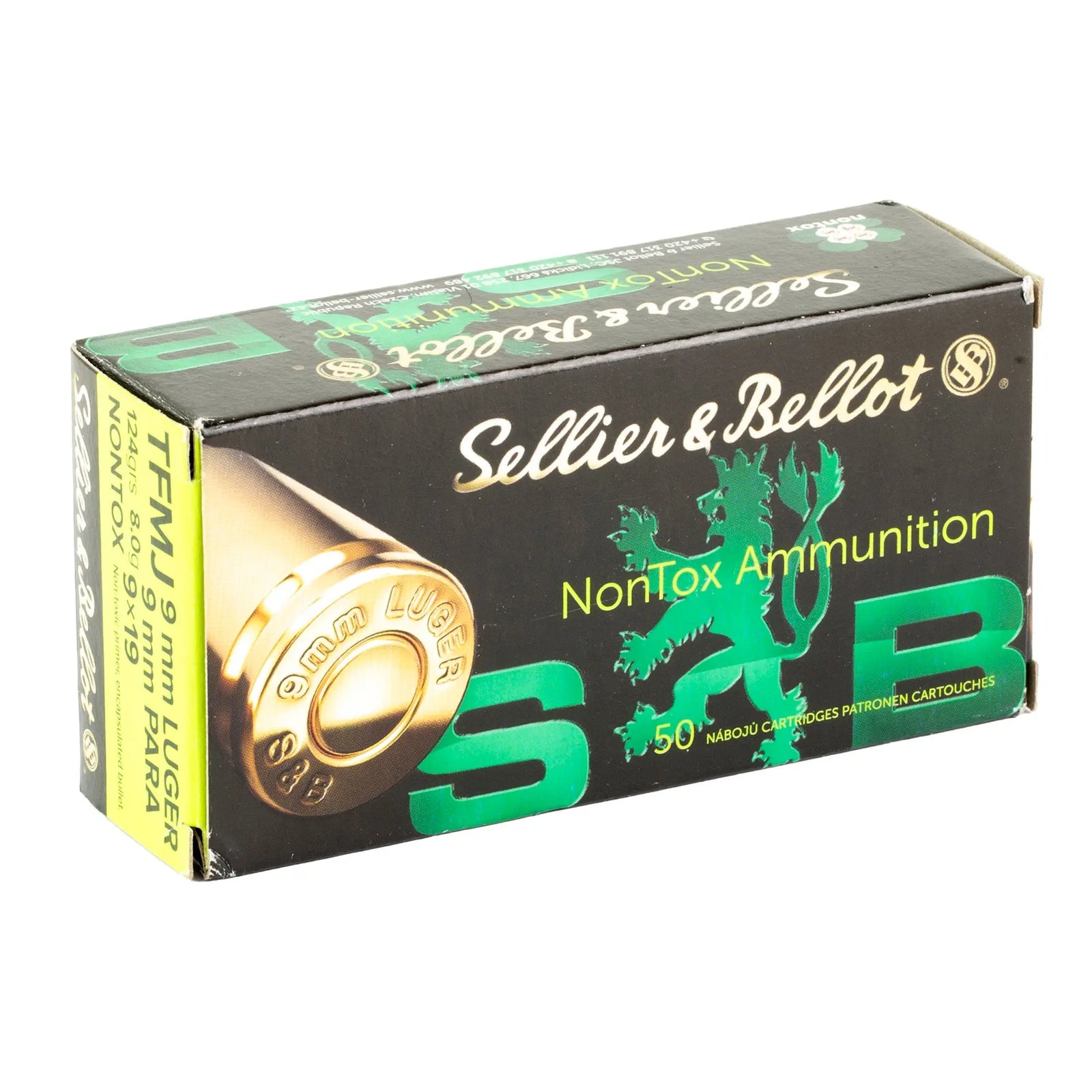 S&B NON TOX 9MM 124GR TFMJ 50/1000 - American Ordnance