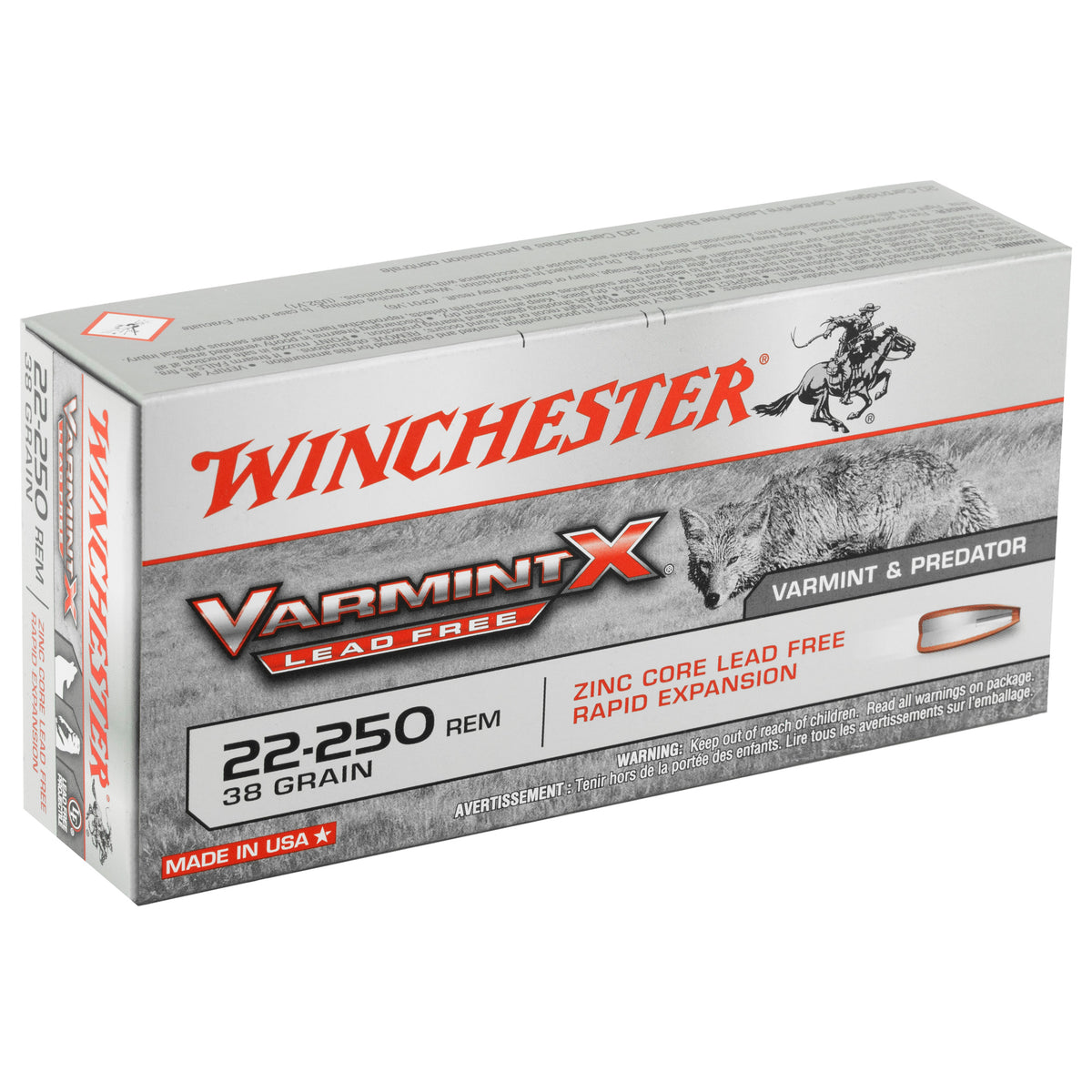 WINCHESTER VARMINT X LF 22-250 38GR 20RD
