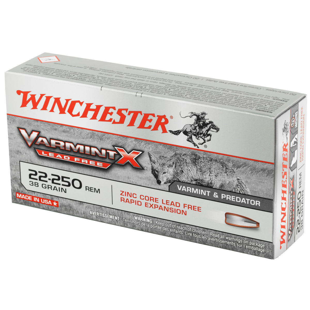 WINCHESTER VARMINT X LF 22-250 38GR 20RD