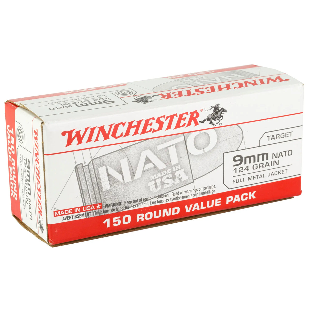 WIN USA 9MM NATO 124GR FMJ 150/750 - American Ordnance