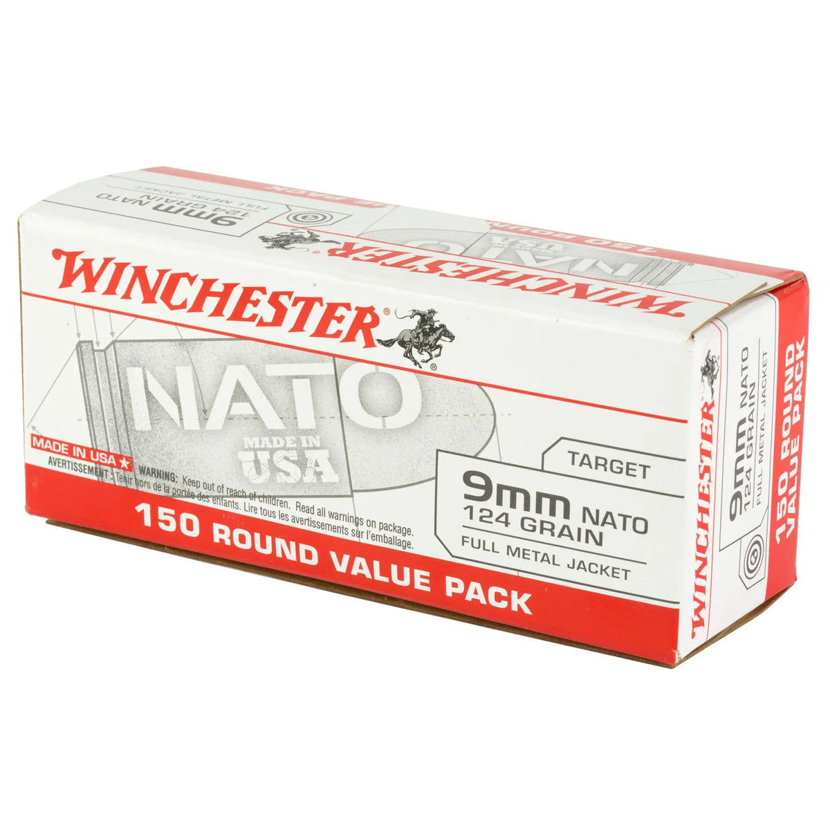 WIN USA 9MM NATO 124GR FMJ 150/750 - American Ordnance