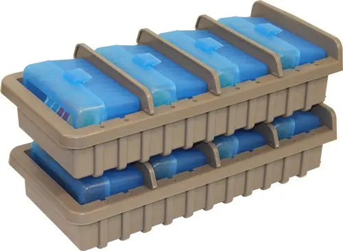 FLIP TOP BOXES CLR BLUE/DK ETHMTM AMMO RACK W/ 4 RS50 50RND - American Ordnance