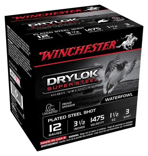 1-1/2OZ #3 1475FPS 25RD 10B/CSWINCHESTER DRYLOK 12GA 3.5&quot; - American Ordnance