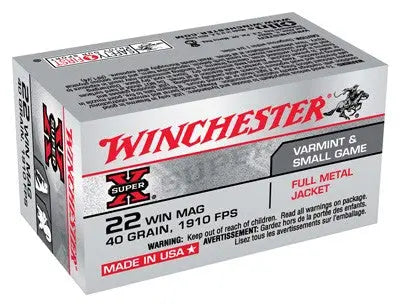 FMJ 1910FPS 50RD 40BX/CSWINCHESTER SUPER-X 22WMR 40GR - American Ordnance