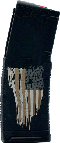 5.56&quot; TATTERED FLAG ETCHEDBLACK RAIN MAGAZINE AR15 30RD - American Ordnance