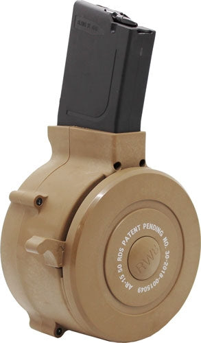223 50RD DRUM TAN POLYIVER JOHNSON MAGAZINE AR15 - American Ordnance