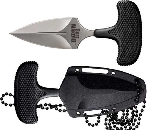TSHAPE PUSH KNIFE W/KYDEX SHTHCOLD STEEL SAFE MAKER II 3.25" - American Ordnance