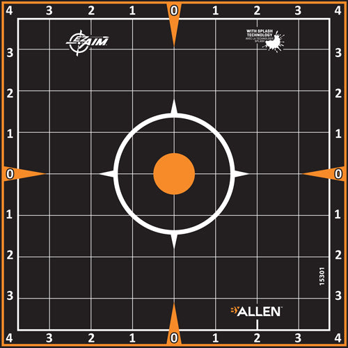 GRID TARGET 6-PK 8"X8"ALLEN EZ AIM SPLASH ADHESIVE - American Ordnance