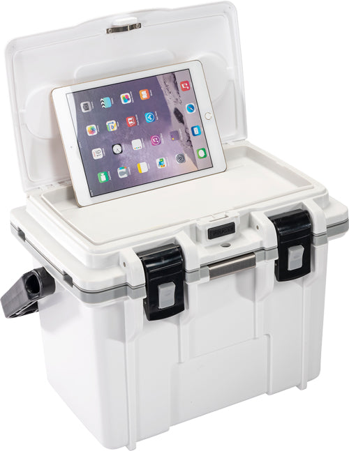 WHITE/GRAY W/DRY STORAGEPELICAN COOLERS IM 14 QUART - American Ordnance