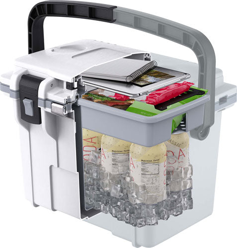 WHITE/GRAY W/DRY STORAGEPELICAN COOLERS IM 14 QUART - American Ordnance