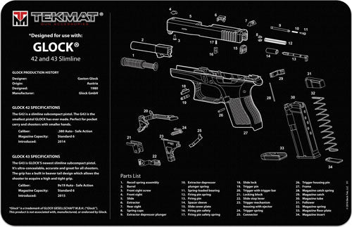 11"x17" FOR GLOCK 42/43TEKMAT ARMORERS BENCH MAT - American Ordnance