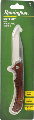 4" LINER LOCK WOOD/SS<REMINGTON CUTLERY WOODLAND - American Ordnance