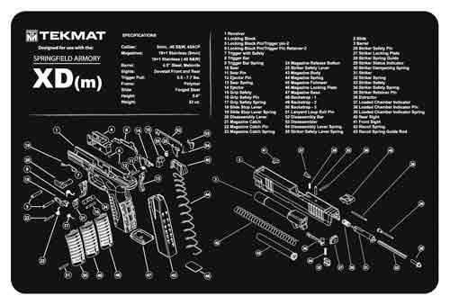 11"x17" SPRINGFIELD XDM PISTOLTEKMAT ARMORERS BENCH MAT - American Ordnance