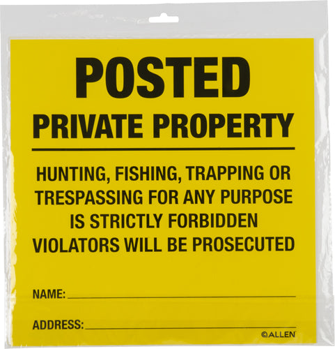 SIGN 12 PACKALLEN POSTED NO TRESPASSING - American Ordnance