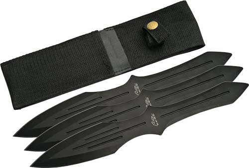 KNIFE BLACK 3PC SET W/SHEATHSZCO RITE EDGE 9.75" THROWING - American Ordnance