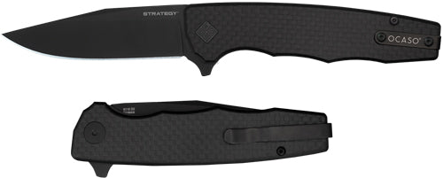 CARBON FIBER/G-10 BLACK D2OCASO KNIVES STRATEGY 3.5" FLD - American Ordnance