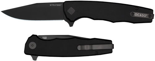 BLACK G-10/BLACK PVD D2OCASO KNIVES STRATEGY 3.5" FLD - American Ordnance