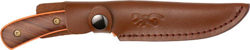 4.25" ORANGE/WOOD W/LTHR SHTH*BROWNING KNIFE UNION BLUFF FXD - American Ordnance