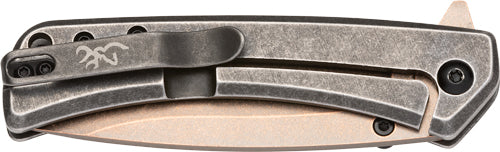 COPPER WASH/BUCKMARK D2*BROWNING KNIFE JERICHO 3&quot; FLDR - American Ordnance