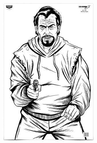 BAD GUY SILHOUETTE 5 TARGETSB/C TARGET EZE-SCORER 23"X35" - American Ordnance