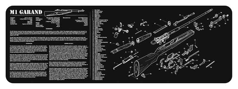 12&quot;X36&quot; M1 GARAND BLACKTEKMAT ARMORERS BENCH MAT - American Ordnance