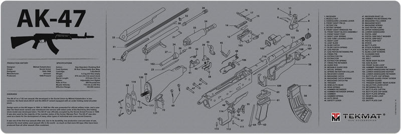 12"X36" AK-47 GREYTEKMAT ARMORERS BENCH MAT - American Ordnance