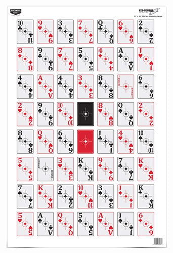 52-CARD SHOOT-UP 5 TARGETSB/C TARGET EZE-SCORER 23"X35" - American Ordnance