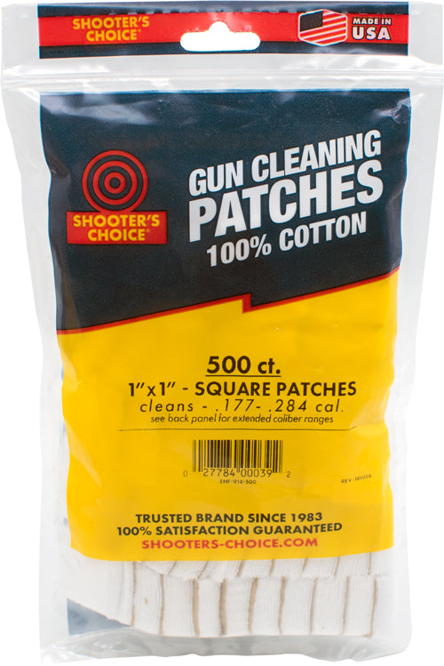 CLEANING PATCHES 500 PACKSHOOTERS CHOICE 1" SQUARE - American Ordnance