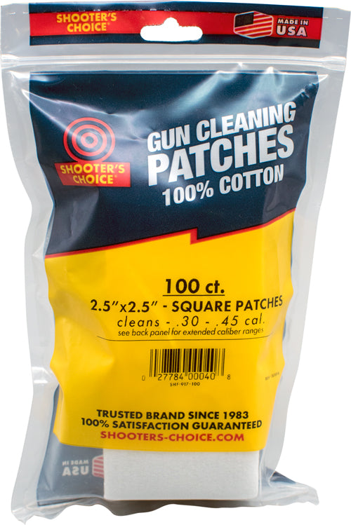 CLEANING PATCHES 100 PACKSHOOTERS CHOICE 2.5" SQUARE - American Ordnance