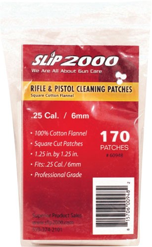 1.25" SQUARE 25CAL/6MM 170-BAGSLIP 2000 CLEANING PATCHES - American Ordnance