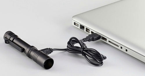 WHITE LED BLACK USB CHARGEABLESTREAMLIGHT MACROSTREAM LIGHT - American Ordnance