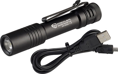 WHITE LED BLACK USB CHARGEABLESTREAMLIGHT MACROSTREAM LIGHT - American Ordnance